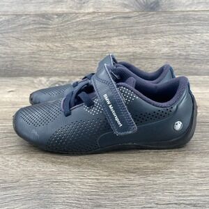 Puma BMW Motorsport Sneakers Kids Size 2C Navy Blue Racing Low Top Shoes